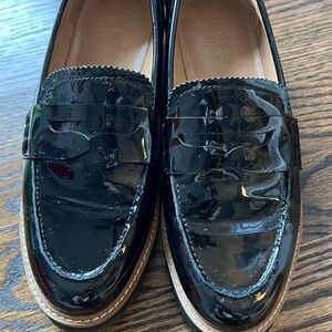 Franco Sarto Black Patent Leather Loafers